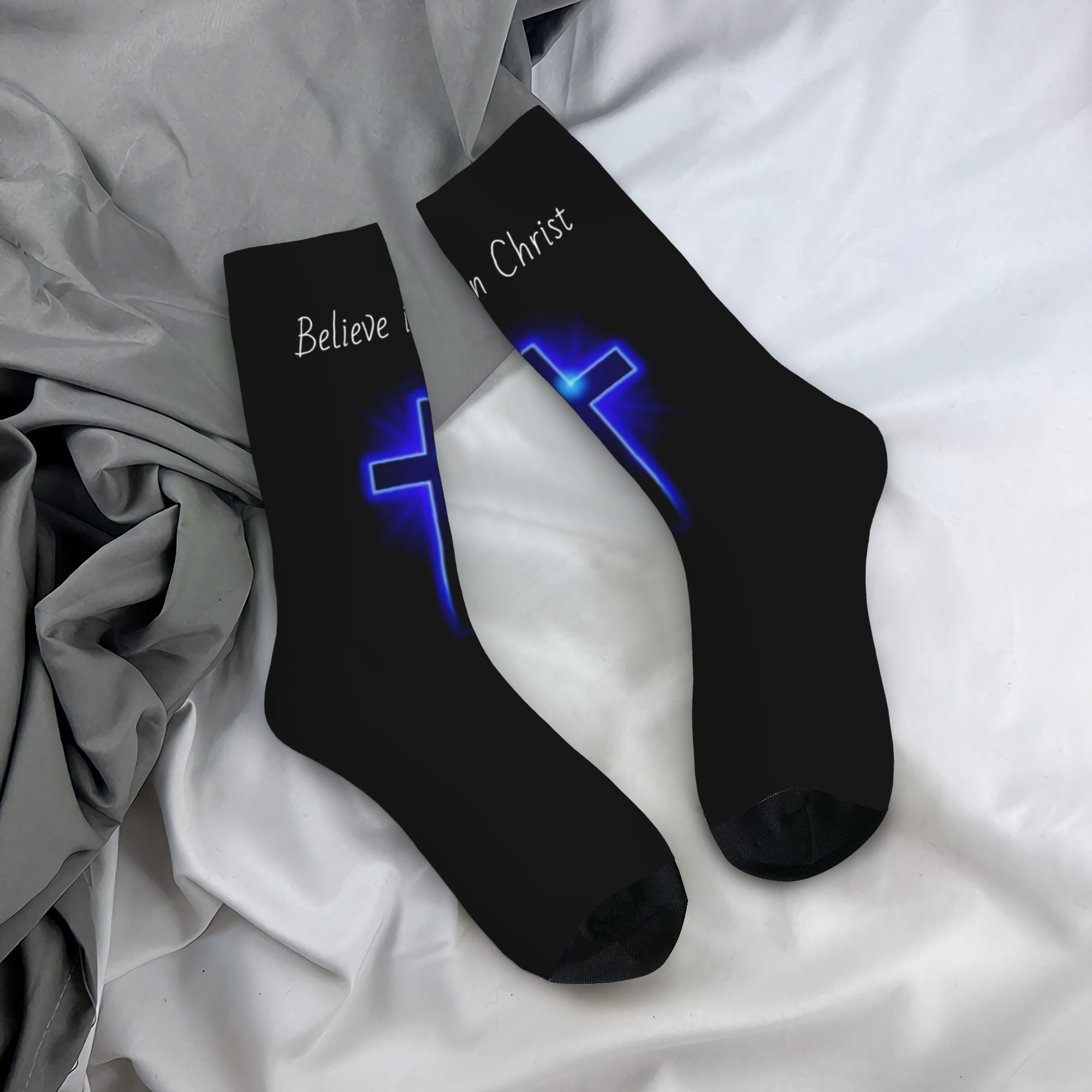 Dress Sock Men - Custom Believe Jesus Christ Men Women