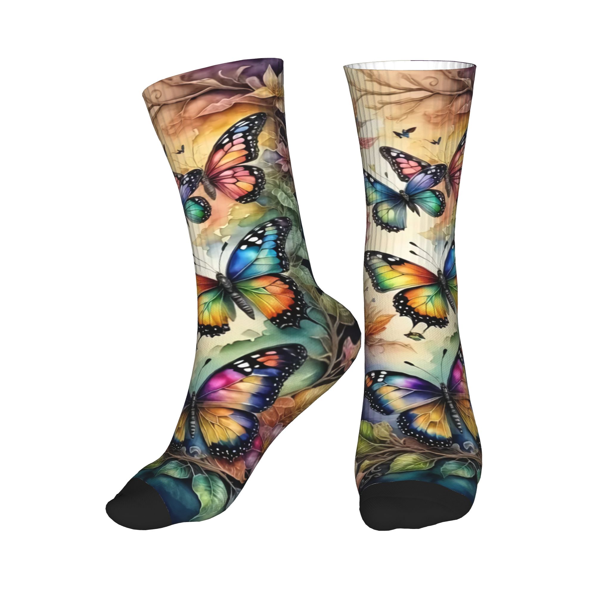 Colorful Butterflies and Flowe - Dress Sock Men recension och pris
